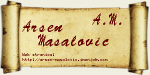 Arsen Masalović vizit kartica